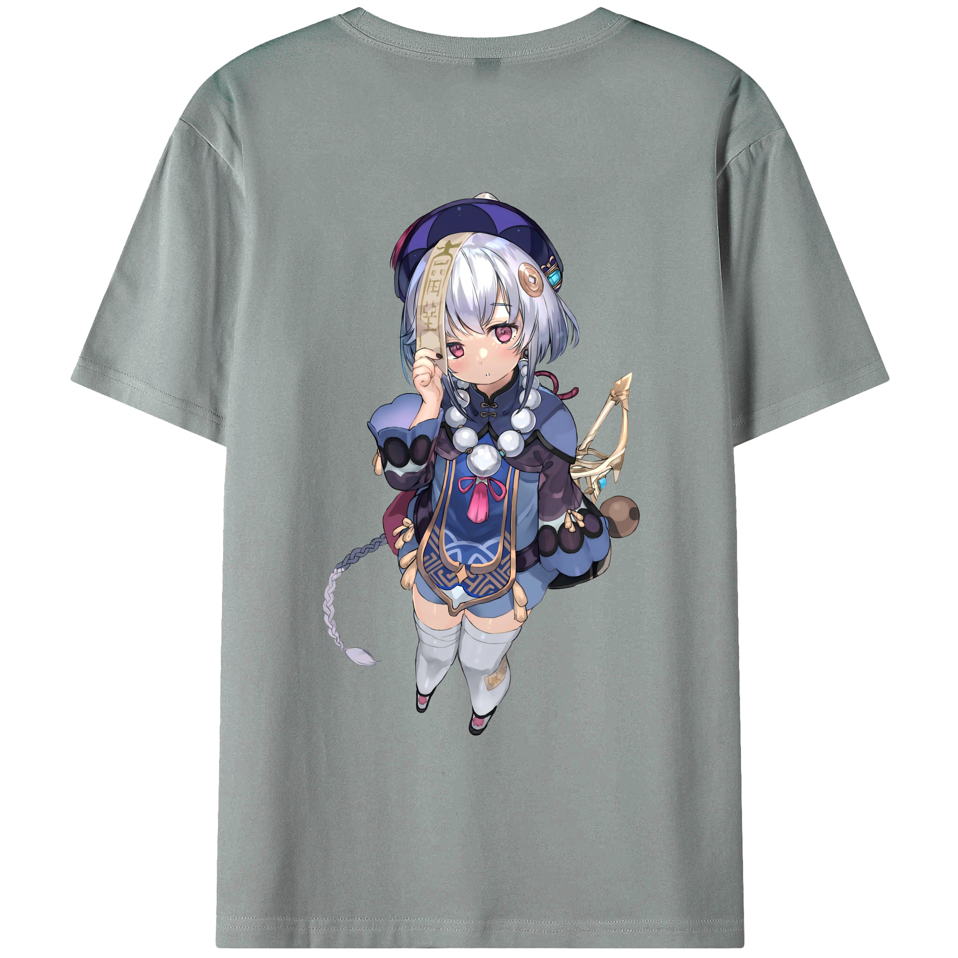 げんし神 七七 なな  genshin Nana 綿100％ メンズ半袖Tシャツ（バックプリント） 通気性